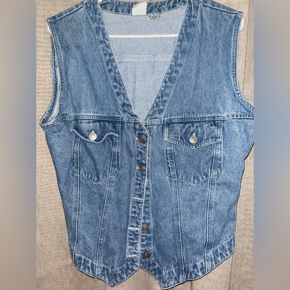 Vintage Classic Blue Denim Vest for Women